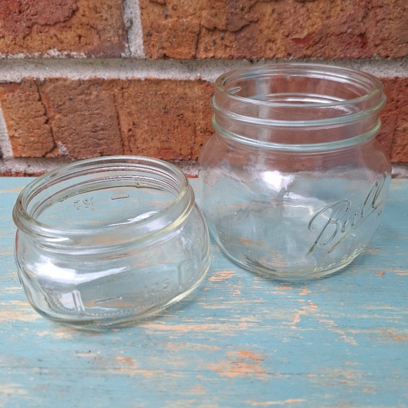 2 Ball Mason Jars Widemouth Glass Unique Size 250ml 500ML Jar w Lid Flat Short - Picture 8 of 16